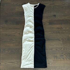 Paloma Wool Black and White Split Maxi Dress
